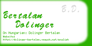 bertalan dolinger business card